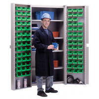 Deep-Door Combination Cabinet, 38" W x 24" D x 72" H, 4 Shelves Helyx Safety & Industrial Supplies