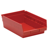 Shelf Bins, 8-3/8" W x 4" H x 11-5/8" D, Red, 30 lbs. Capacity Helyx Safety & Industrial Supplies