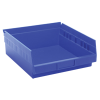 Bacs de rangement pour tablettes, 11-1/8" la x 4" H x 11-5/8" p, Bleu, Capacit&eacute; 30 lb Helyx Safety & Industrial Supplies