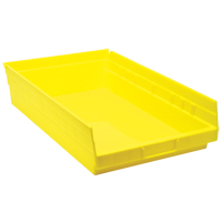 Bacs de rangement pour tablettes, 11-1/8" la x 4" H x 17-7/8" p, Jaune, Capacit&eacute; 40 lb Helyx Safety & Industrial Supplies