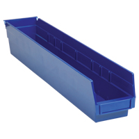 Bacs de rangement pour tablettes, 4-1/8" la x 4" H x 23-5/8" p, Bleu, Capacit&eacute; 50 lb Helyx Safety & Industrial Supplies
