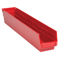 Bacs de rangement pour tablettes, 4-1/8" la x 4" H x 23-5/8" p, Rouge, Capacit&eacute; 50 lb Helyx Safety & Industrial Supplies