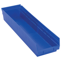 Bacs de rangement pour tablettes, 6-5/8" la x 4" H x 23-5/8" p, Bleu, Capacit&eacute; 50 lb Helyx Safety & Industrial Supplies