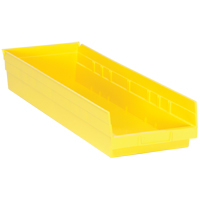 Bacs de rangement pour tablettes, 8-3/8" la x 4" H x 23-5/8" p, Jaune, Capacit&eacute; 50 lb Helyx Safety & Industrial Supplies