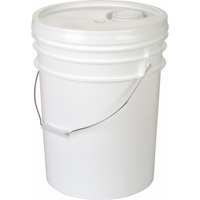 Seau blanc avec couvercle &agrave; joint d'&eacute;tanch&eacute;it&eacute;, Plastique, 20 L Helyx Safety & Industrial Supplies