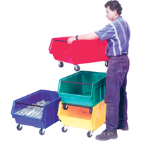 Bac g&eacute;ant empilable et mobile, 11-7/8" ha x 18-3/8" la x 29" p, Capacit&eacute; de 150 lb, Bleu Helyx Safety & Industrial Supplies
