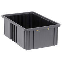 Conductive Dividable Grid Containers, Polypropylene, 10-7/8" W x 16-1/2" D x 6" H, Black Helyx Safety & Industrial Supplies