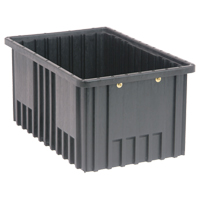 Conductive Dividable Grid Containers, Polypropylene, 10-7/8" W x 16-1/2" D x 8" H, Black Helyx Safety & Industrial Supplies