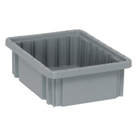 Contenants Divider Box, Plastique, 10,9" la x 8,3" p x 3,5" h, Gris Helyx Safety & Industrial Supplies