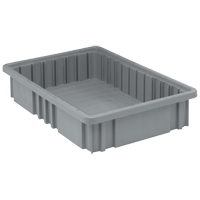 Contenants Divider Box, Plastique, 16,5" la x 10,9" p x 3,5" h, Gris Helyx Safety & Industrial Supplies