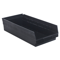 Bac pour &eacute;tag&egrave;re &eacute;conomique, 8-3/8" la, 4" h x 17-7/8" p, Noir Helyx Safety & Industrial Supplies