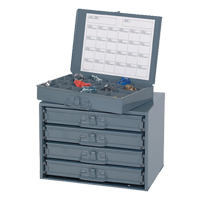 Armoires &agrave; portes coulissantes, Acier, 4 compartiments, 20" la x 15-3/4" p, 15" h, Gris Helyx Safety & Industrial Supplies