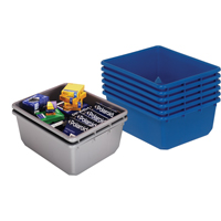 Bacs empilables en crois&eacute;, 11" la x 17,25" p x 12" h, Bleu Helyx Safety & Industrial Supplies