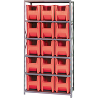 Shelving Unit, Steel, Boltless, 800 lbs. Capacity, 36" W x 75" H x 18" D Helyx Safety & Industrial Supplies