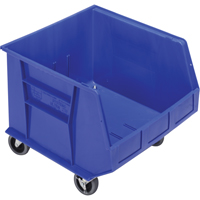 Mobile Bin, 14" H x 16-1/2" W x 18" D, 75 lbs. Capacity, Blue Helyx Safety & Industrial Supplies