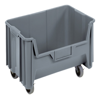 Bac g&eacute;ant mobile empilable, 12-7/16" ha x 19-7/8" la x 15-1/4" p, Capacit&eacute; de 250 lb, Gris Helyx Safety & Industrial Supplies