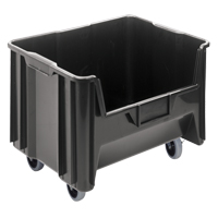 Bac g&eacute;ant mobile empilable, 12-7/16" ha x 19-7/8" la x 15-1/4" p, Capacit&eacute; de 250 lb, Noir Helyx Safety & Industrial Supplies