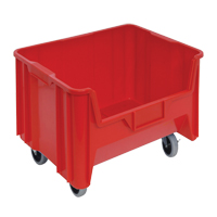 Bac g&eacute;ant mobile empilable, 12-7/16" ha x 19-7/8" la x 15-1/4" p, Capacit&eacute; de 250 lb, Rouge Helyx Safety & Industrial Supplies