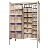 Syst&egrave;me de stockage &agrave; glissi&egrave;re &agrave; bacs basculants autonome, 51-1/4" la x 26" p x 77" h, 101 tiroirs Helyx Safety & Industrial Supplies