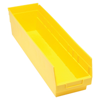 Bacs en plastique pour &eacute;tag&egrave;res Store More, 6-5/8" la x 6" H x 23-5/8" p, Jaune, Capacit&eacute; 90 lb Helyx Safety & Industrial Supplies