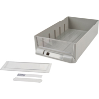 Replacement Drawer for KPC-100 Parts Cabinets, Plastic, 6-3/8" W x 11-3/10" D x 2-11/16" H, Grey Helyx Safety & Industrial Supplies