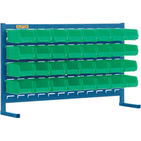 Louvered Rack with Bins, 32 Bins, 36" W x 8-1/4" D x 22" H Helyx Safety & Industrial Supplies