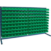 Louvered Rack with Bins, 144 Bins, 72" W x 15" D x 40" H Helyx Safety & Industrial Supplies