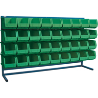Louvered Rack with Bins, 36 Bins, 72" W x 15" D x 40" H Helyx Safety & Industrial Supplies