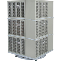 Heavy-Duty Industrial Carousel Drawer Cabinet, Steel, 240 Drawers, 27" W x 27" D x 48" H, Grey Helyx Safety & Industrial Supplies