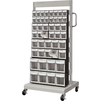 Mobile Tilt Bin Rack, Single-sided, 46 bins, 26-1/4" W x 22" D x 57-1/2" H Helyx Safety & Industrial Supplies