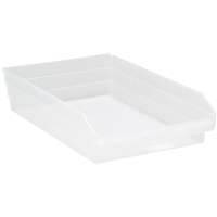 Bacs de rangement pour tablettes, 11-1/8" la x 4" H x 17-7/8" p, Transparent, Capacit&eacute; 40 lb Helyx Safety & Industrial Supplies