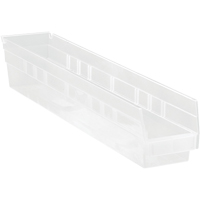 Bacs de rangement pour tablettes, 4-1/8" la x 4" H x 23-5/8" p, Transparent, Capacit&eacute; 50 lb Helyx Safety & Industrial Supplies