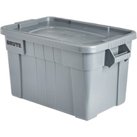 Bac de stockage Brute avec couvercle, 27,88” p x 17,38” la x 15,13” h, Capacit&eacute; 160 lb, Gris Helyx Safety & Industrial Supplies