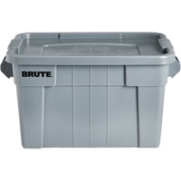 Bac de stockage Brute avec couvercle, 27,88” p x 17,38” la x 15,13” h, Capacit&eacute; 160 lb, Gris Helyx Safety & Industrial Supplies