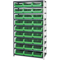 Shelving Unit with Stacking Bins, Steel, Magnum Bin, 650 lbs. Capacity, 42" W x 76" H Helyx Safety & Industrial Supplies