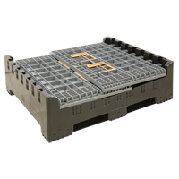 Collapsible Bulk Container, 47.2" L x 39.4" W x 39.4" H, Grey Helyx Safety & Industrial Supplies