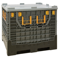 Collapsible Bulk Container, 47.2" L x 39.4" W x 39.4" H, Grey Helyx Safety & Industrial Supplies