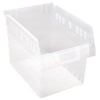 Store-Max Shelf Bins, 8-3/8" W x 8" H x 11-5/8" D, Clear, 44 lbs. Capacity Helyx Safety & Industrial Supplies