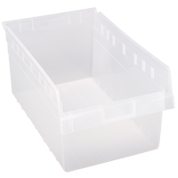 Store-Max Shelf Bins, 11-1/8" W x 8" H x 17-7/8" D, Clear, 56 lbs. Capacity Helyx Safety & Industrial Supplies