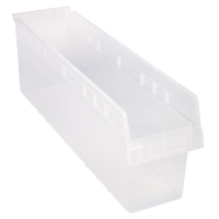 Store-Max Shelf Bins, 6-5/8" W x 8" H x 23-5/8" D, Clear, 68 lbs. Capacity Helyx Safety & Industrial Supplies