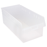Bacs pour &eacute;tag&egrave;re Store-Max, 11-1/8" la x 8" H x 23-5/8" p, Transparent, Capacit&eacute; 68 lb Helyx Safety & Industrial Supplies