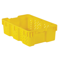 Contenant en plastique empilable Stack-N-Nest pour l'agriculture, 16" x 23,9" x 7,3", Jaune Helyx Safety & Industrial Supplies