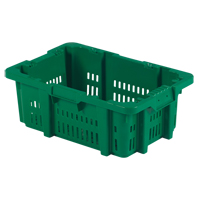Contenant en plastique Stack-N-Nest pour la manutention des aliments, 16" x 23,9" x 8,8", Vert Helyx Safety & Industrial Supplies