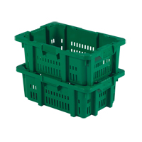 Contenant en plastique Stack-N-Nest pour la manutention des aliments, 16" x 23,9" x 8,8", Vert Helyx Safety & Industrial Supplies
