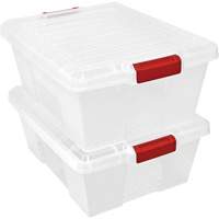Contenant avec loquets en plastique,  la x 21" p x 7,75" h, Transparent Helyx Safety & Industrial Supplies