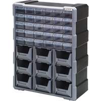 Armoire &agrave; tiroir, Plastique, 39 tiroirs, 15" x 6-1/4" x 18-3/4", Noir Helyx Safety & Industrial Supplies