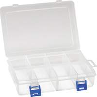 Boîte &agrave; compartiments en plastique, 5,5" la x 7,75" p x 1,75" h, 8 compartiments Helyx Safety & Industrial Supplies