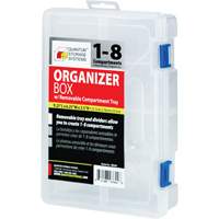 Boîte &agrave; compartiments en plastique, 6,25" la x 9,25" p x 2,2" h, 8 compartiments Helyx Safety & Industrial Supplies
