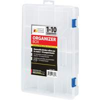 Boîte &agrave; compartiments en plastique, 7,75" la x 11,75" p x 2,2" h, 10 compartiments Helyx Safety & Industrial Supplies