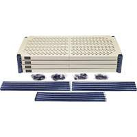 Wire Shelving Unit with Plastic Shelves, Wire Frame with Plastic Shelves, Boltless, 600 lbs. Capacity, 30" W x 72" H x 24" D Helyx Safety & Industrial Supplies